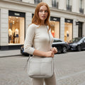 Grey Leather Shoulder & Crossbody Bag
