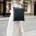 Rowallan Green Leather Shoulder Bag, Cross Body Bag