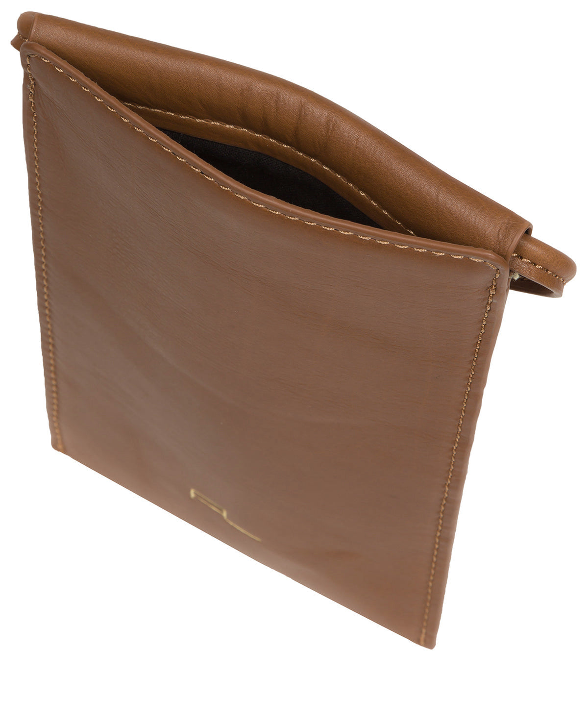 Brown Leather Travel Bag, Phone Bag, Neck Purse
