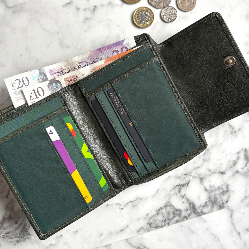 Rowallan Green Leather Purse