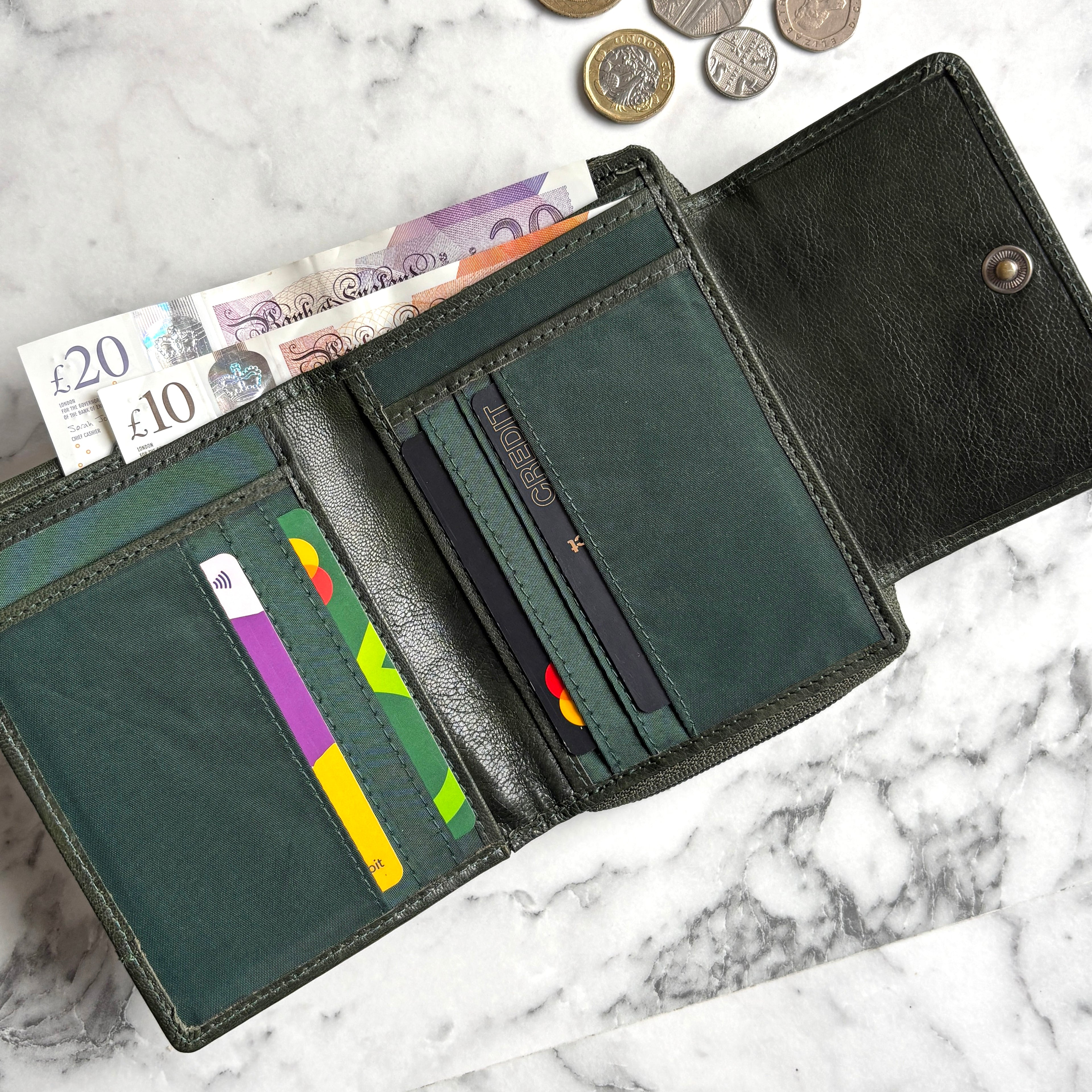 Rowallan Green Leather Purse