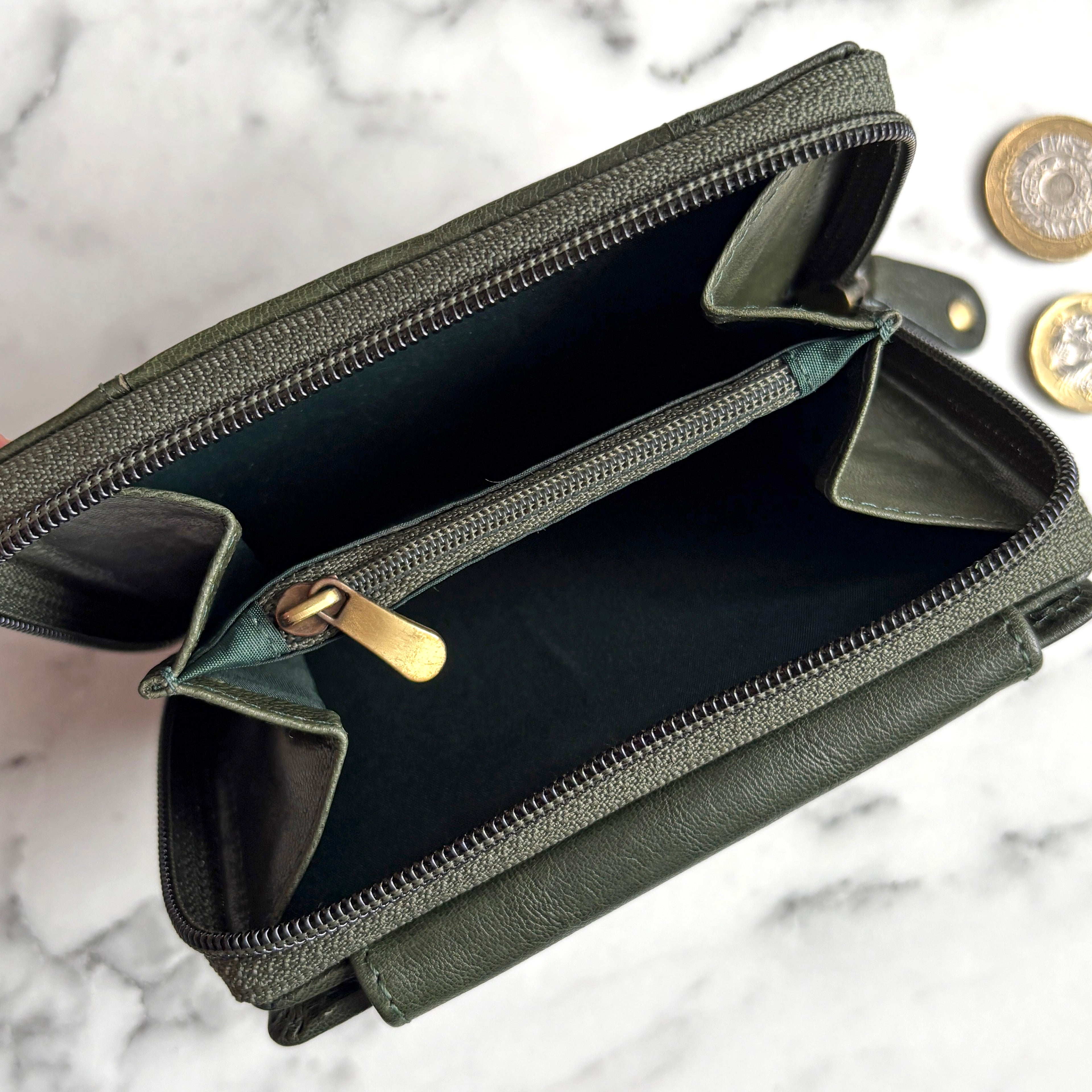 Rowallan Green Leather Purse