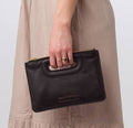 Black Leather Clutch Bag