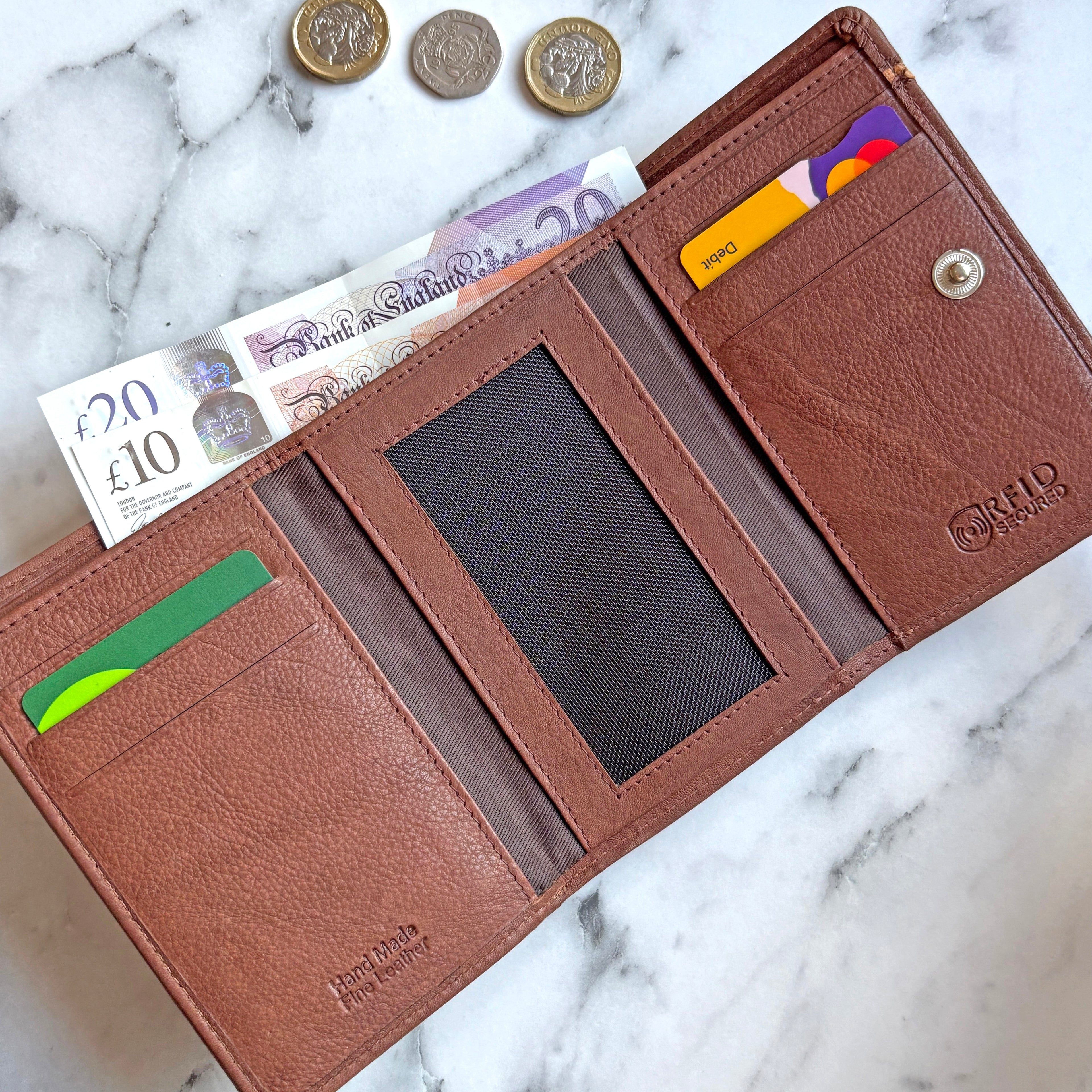 Rowallan Brown Leather Purse - RFID Secure