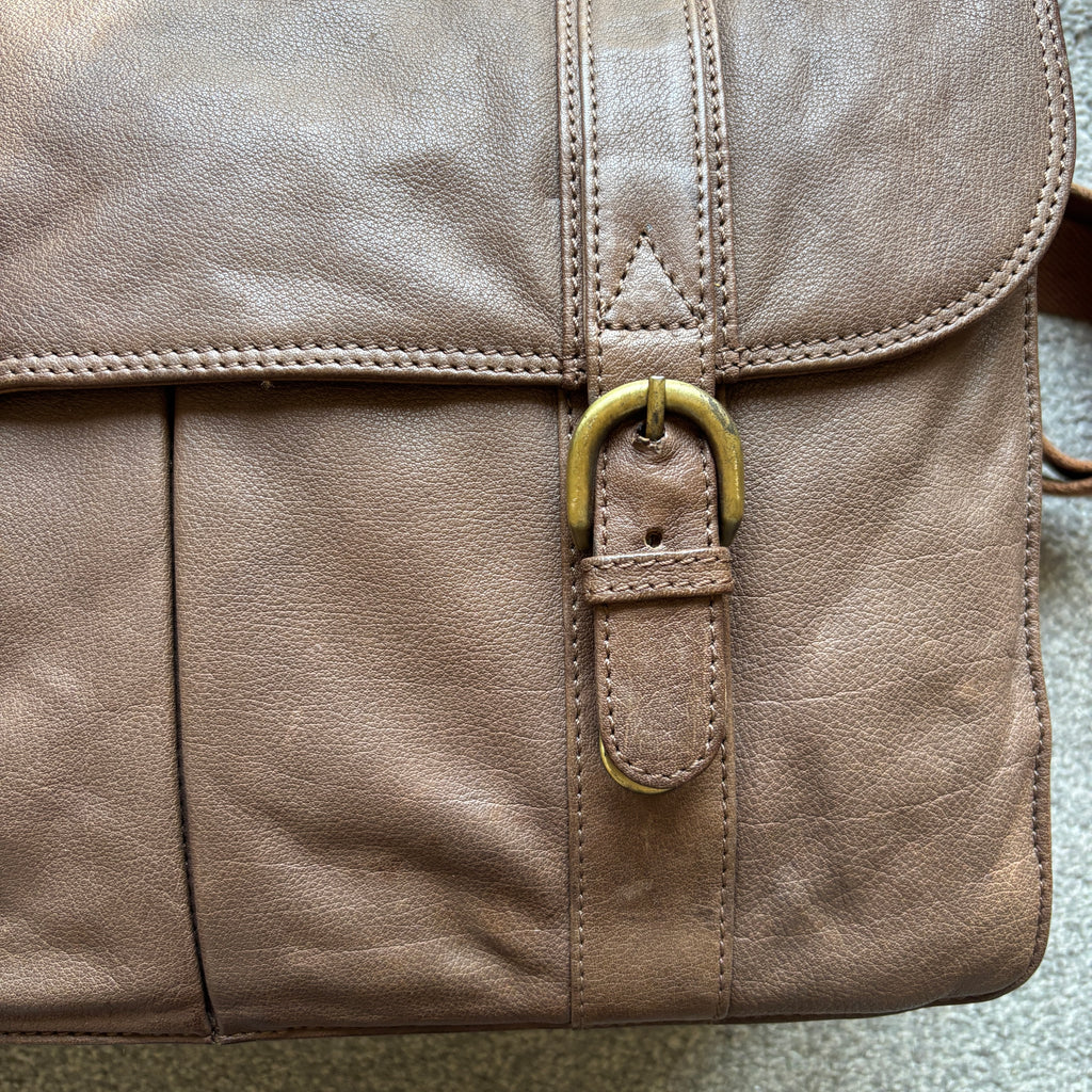 Brown Leather Briefcase, Shoulder Bag