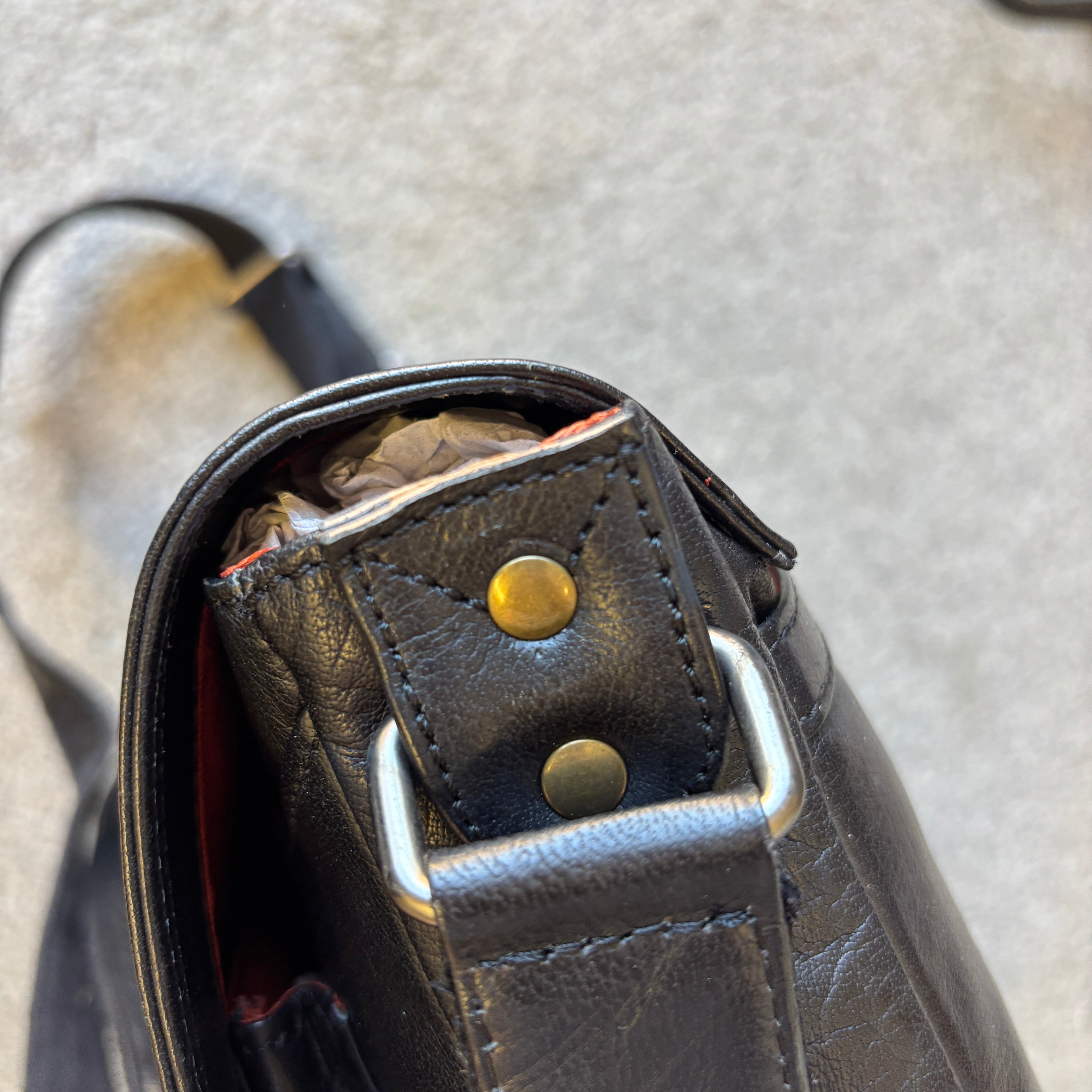 Black Leather Messenger Bag