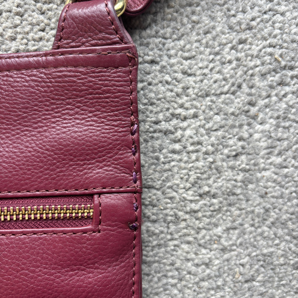 Pomegranate Leather Cross Body Shoulder Bag