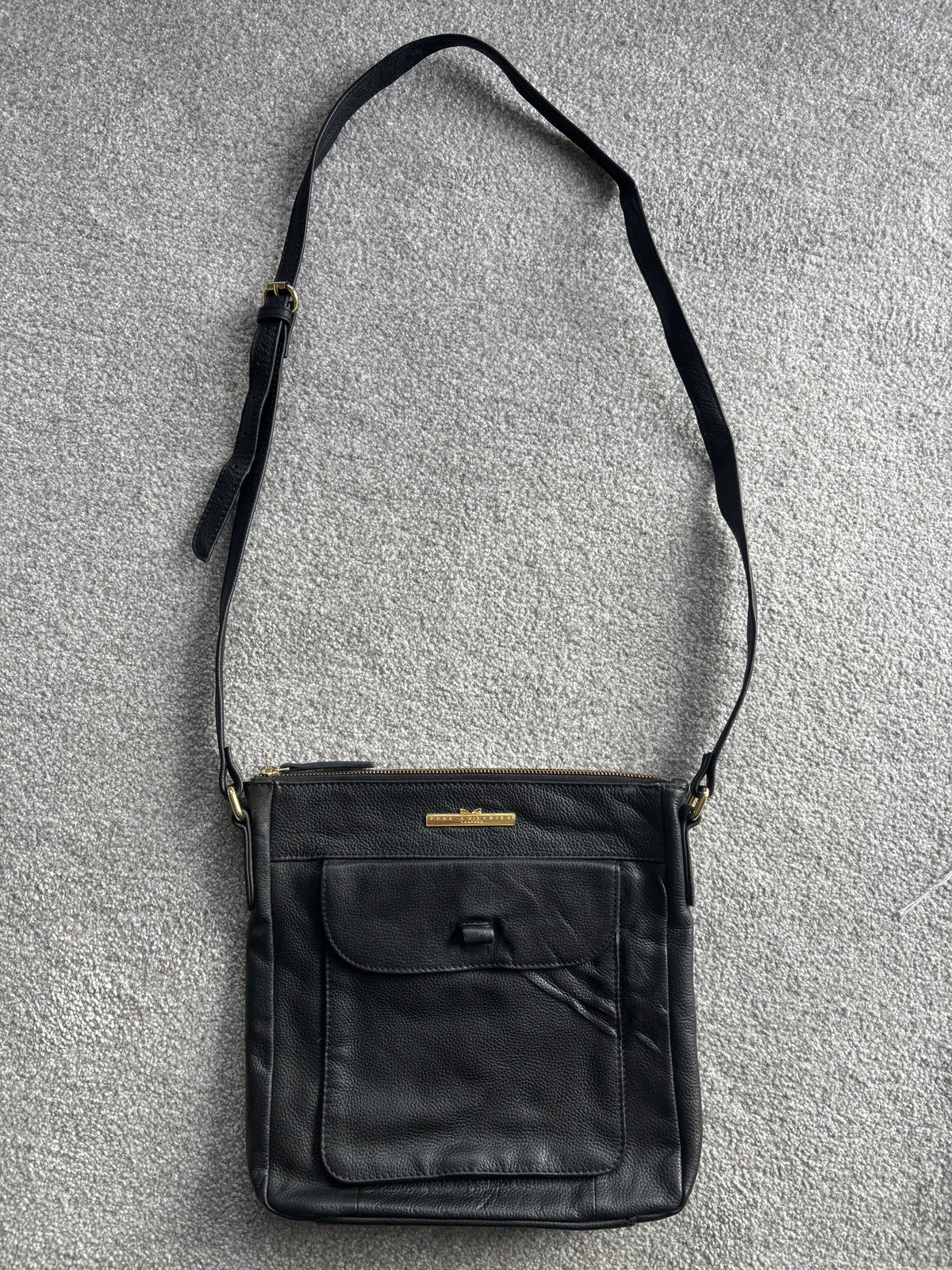 Black Leather Cross Body Bag, Shoulder Bag