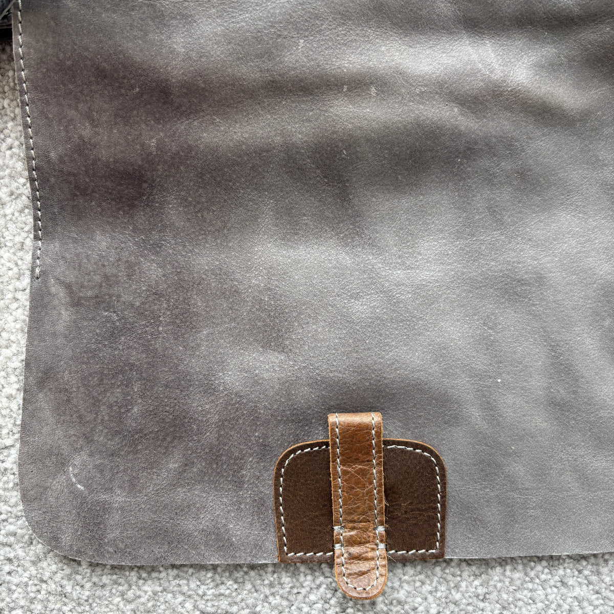 Rowallan Grey Leather Crossbody Handbag, Shoulder Bag