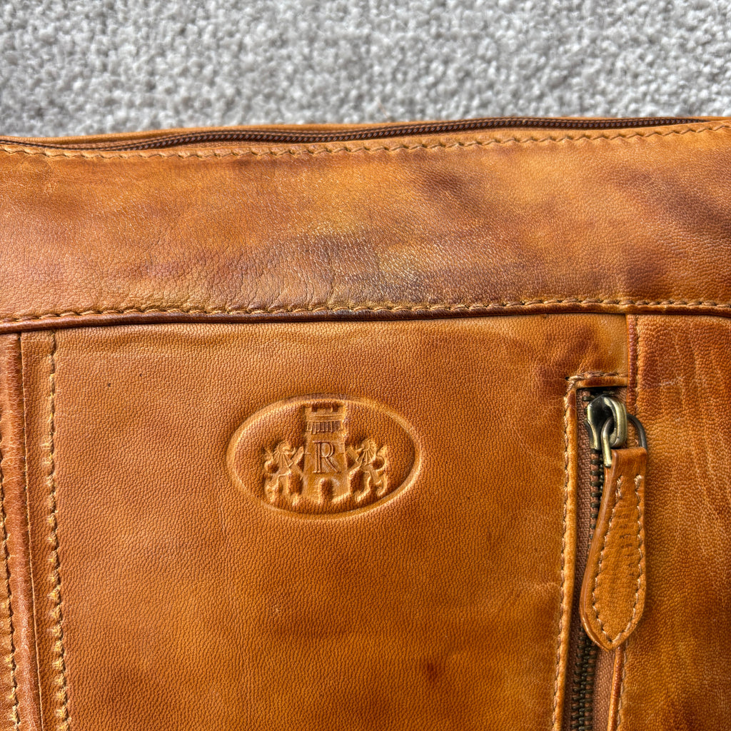 Rowallan Tan Leather Shoulder Bag, Cross Body Bag