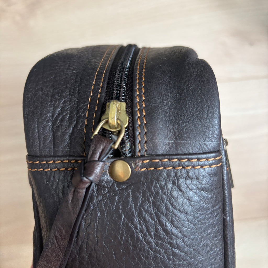 Rowallan Brown Leather Wash Bag - Second