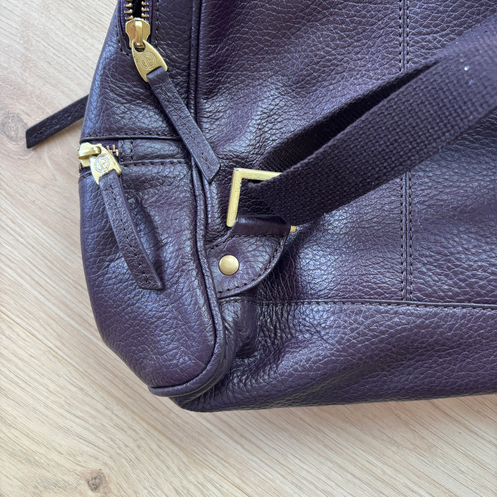 Purple Leather Backpack