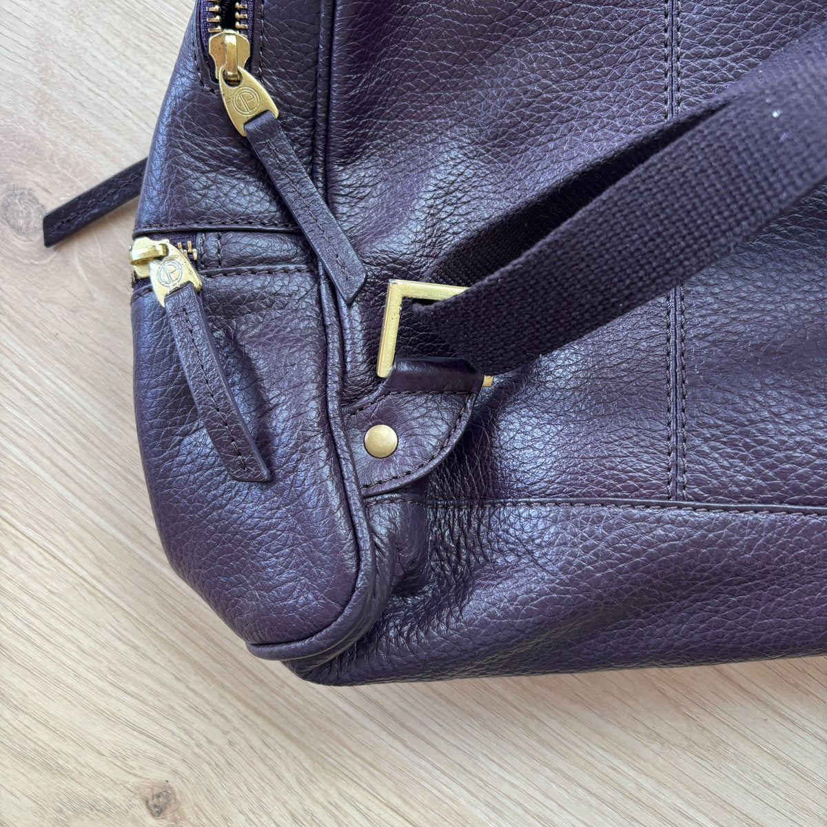 Purple Leather Backpack