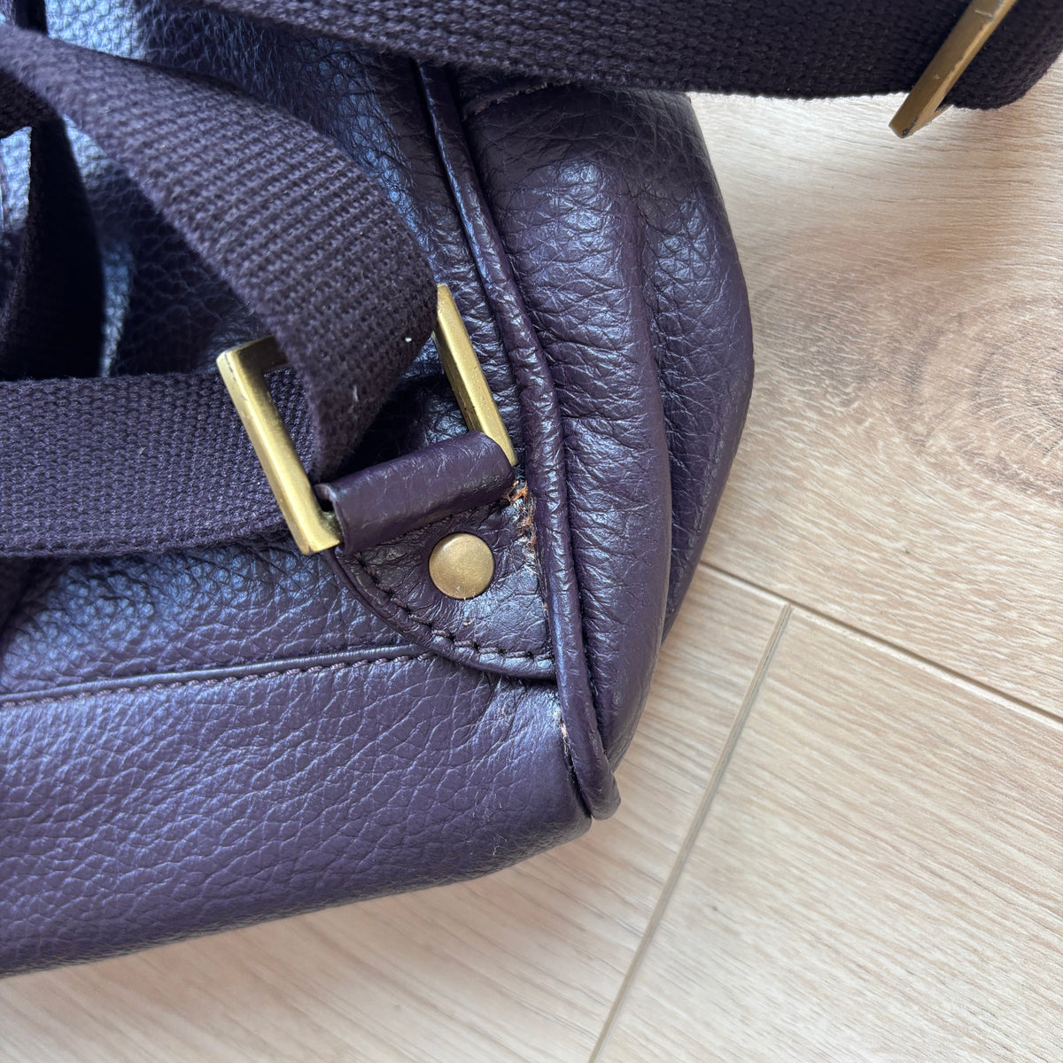 Purple Leather Backpack