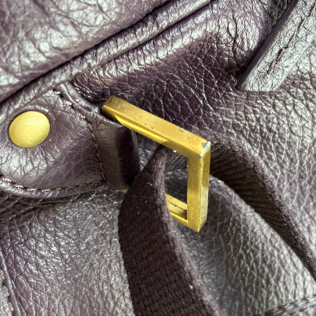 Purple Leather Backpack