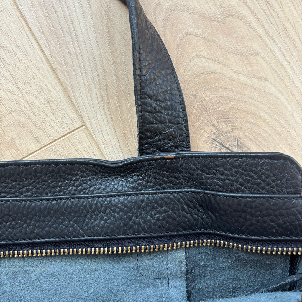Large Black Leather Shoulder Bag