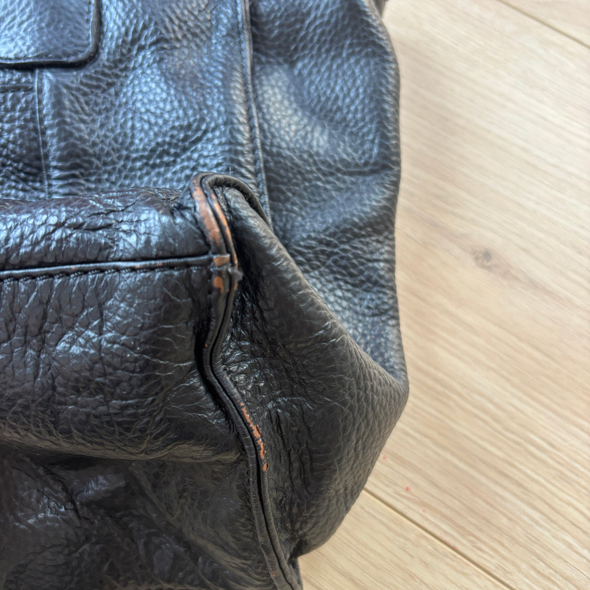 Large Black Leather Shoulder Bag