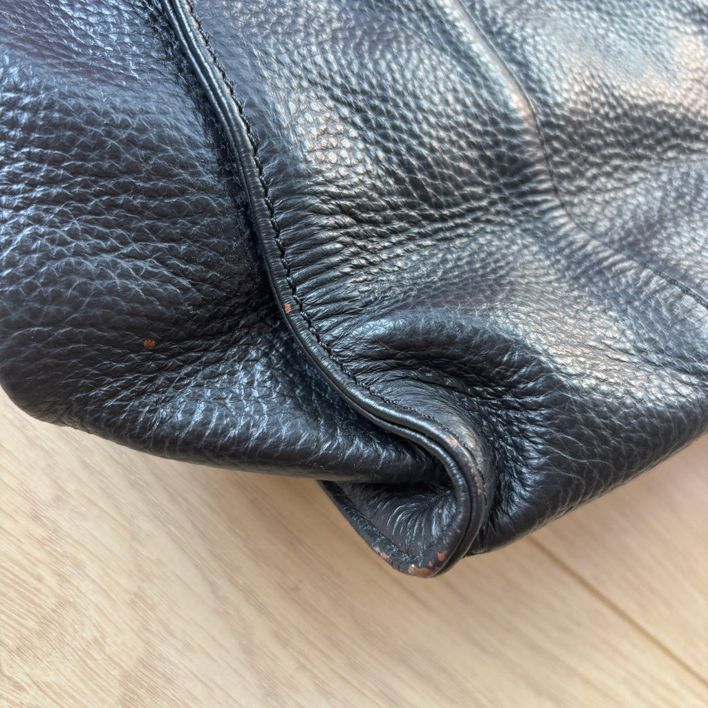 Large Black Leather Shoulder Bag