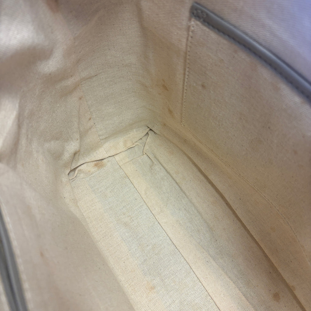 Large Grey Leather Tote Bag