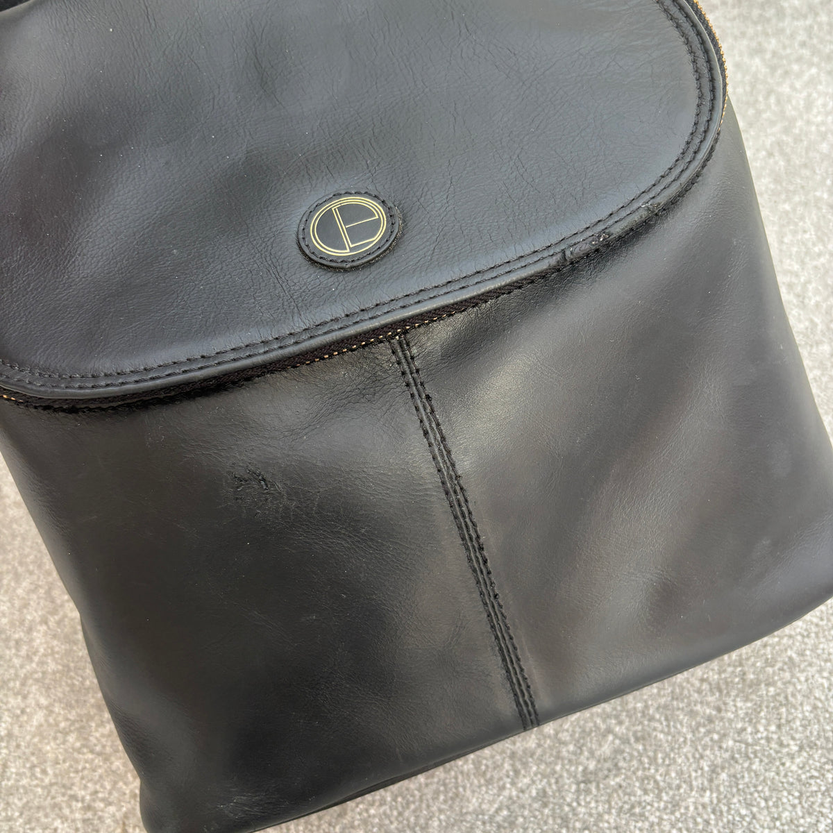 Women's Black Leather Backpack