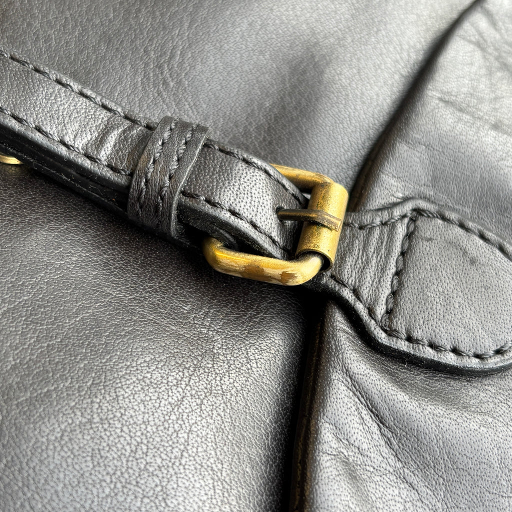 Large Black Leather Crossbody Bag