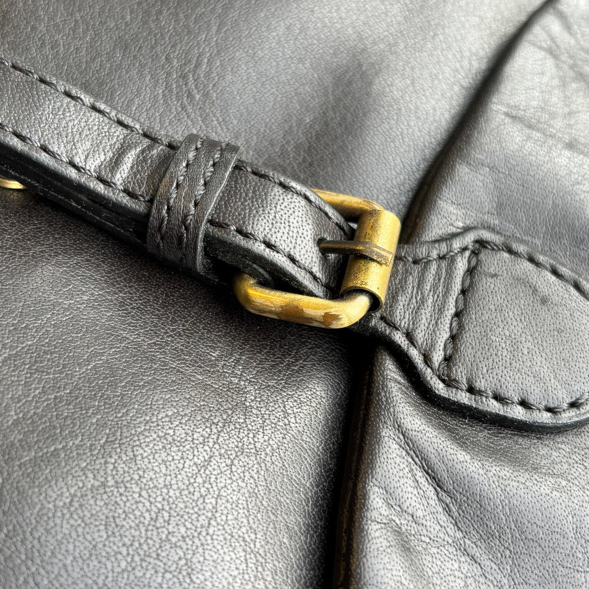 Large Black Leather Crossbody Bag