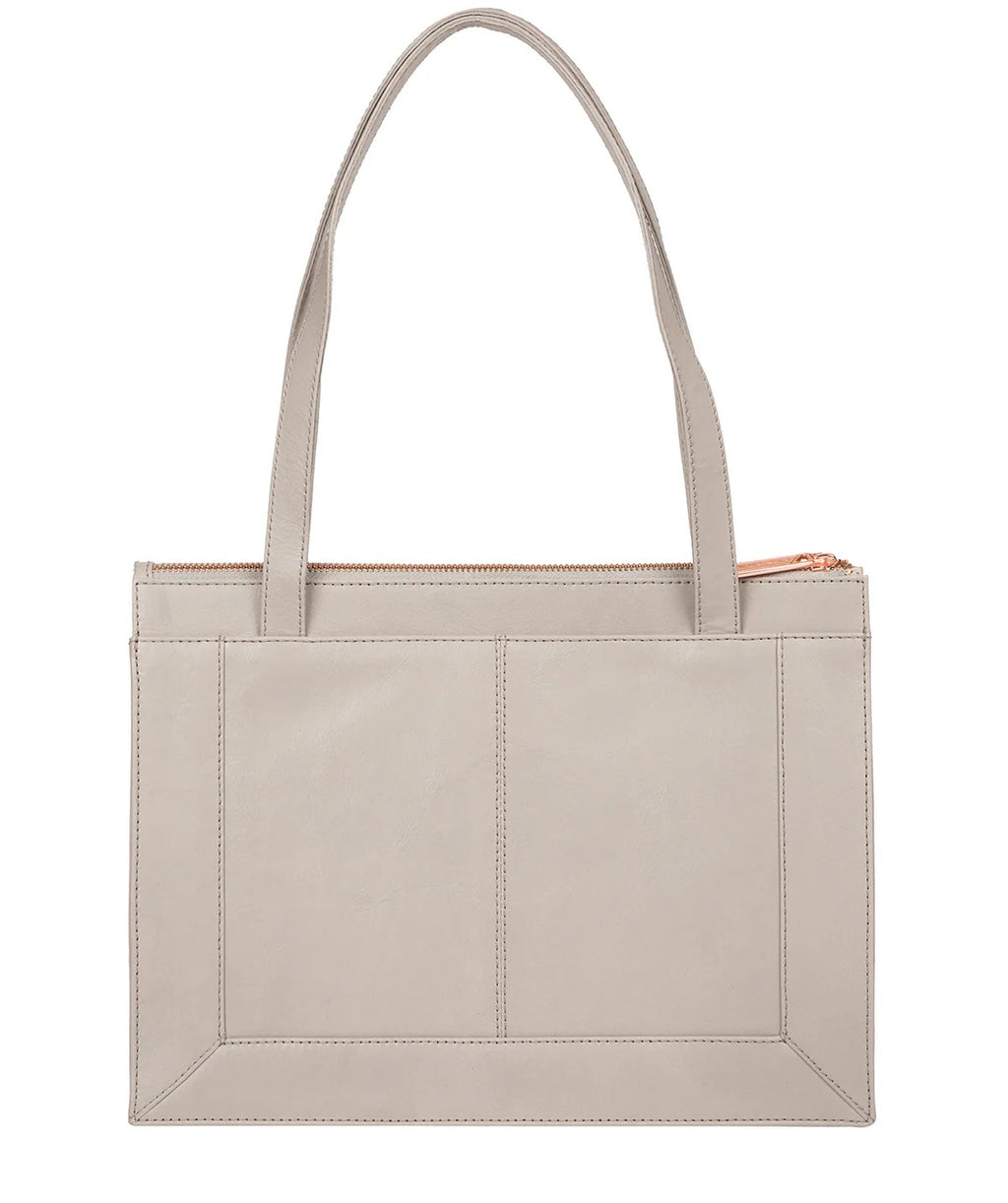 Grey Leather Shoulder Bag