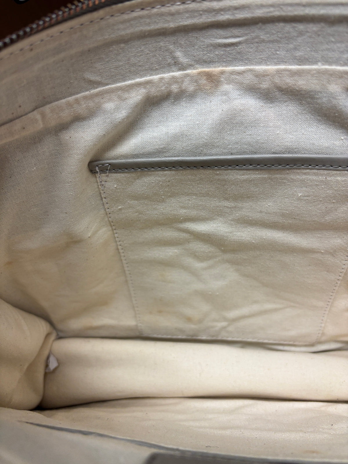 Grey Leather Shoulder Bag