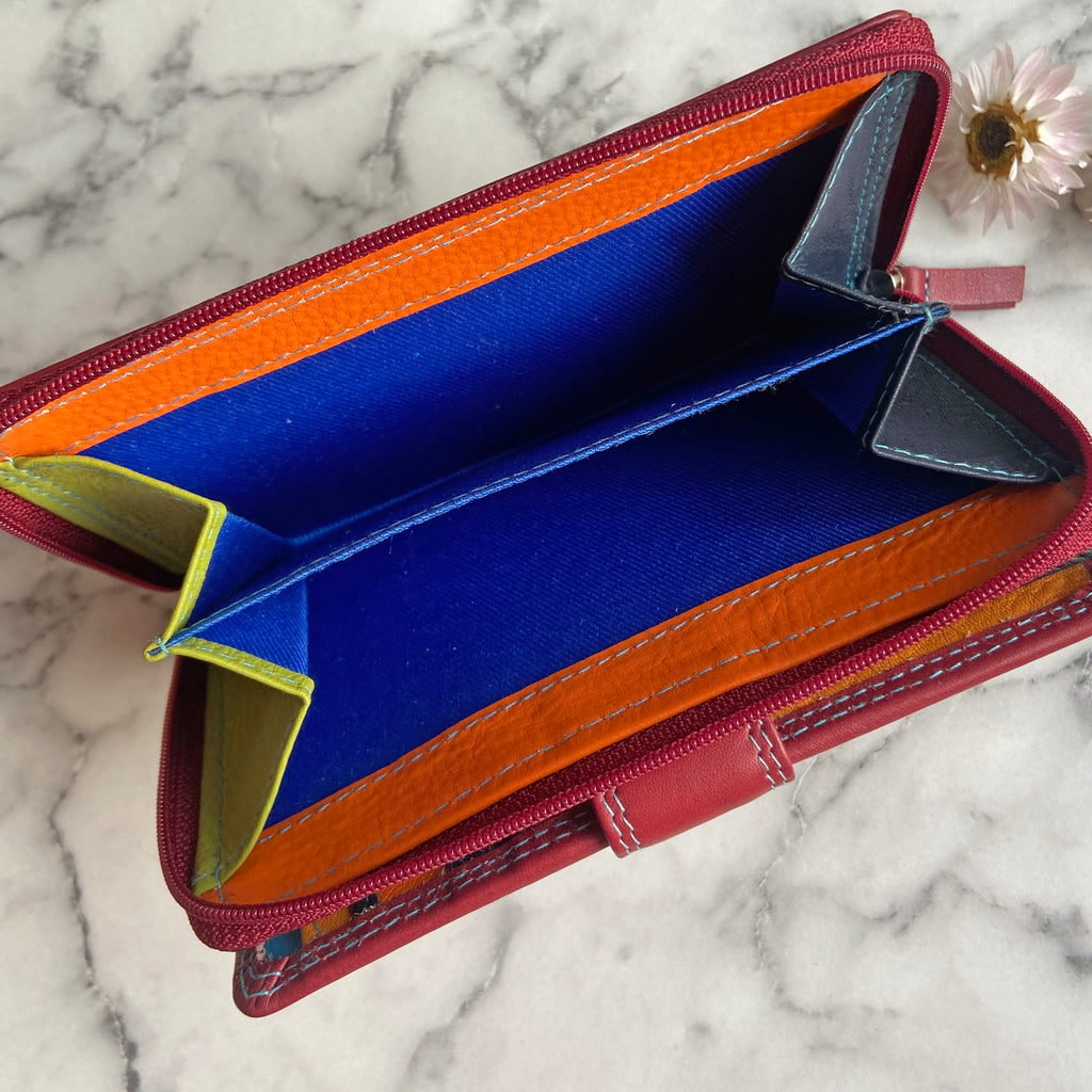 Rowallan Red Leather Purse - RFID Secure