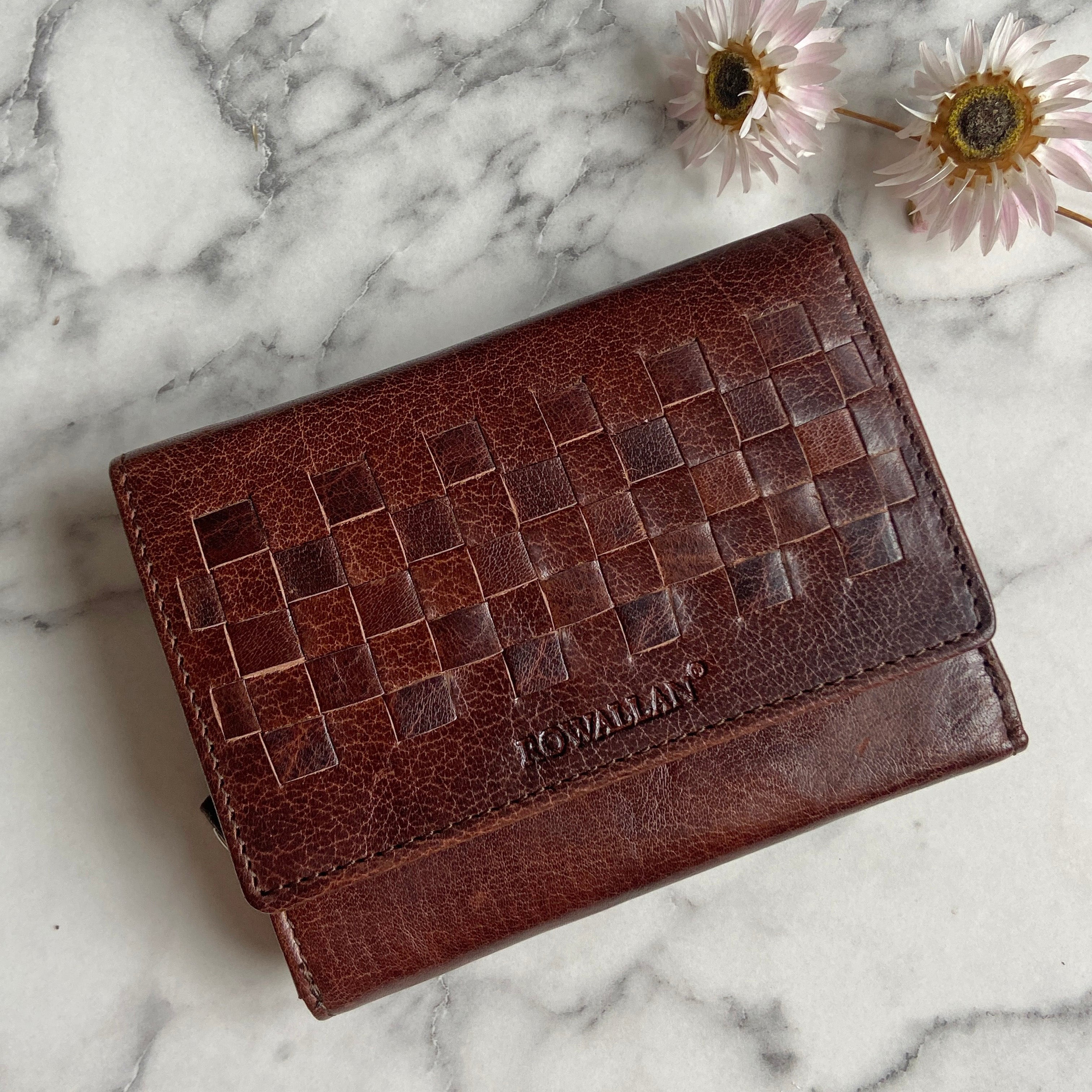 Rowallan Medium Brown Leather Purse - RFID Secure