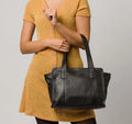 Large Black Leather Shoulder Bag