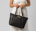 Large Black Leather Handbag, Shoulder Bag