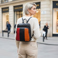 Rowallan Black Multi Colour Leather Backpack