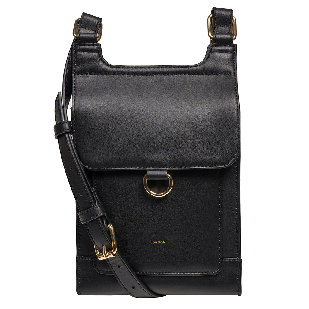 Black Leather Cross Body Bag, Shoulder Bag