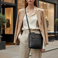 Black Leather Shoulder Bag, Cross Body Bag