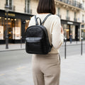 Rowallan Black Leather Backpack