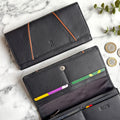 Rowallan Large Black Leather Purse - RFID Secure