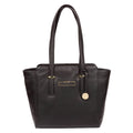Black Leather Shoulder Bag, Tote Bag