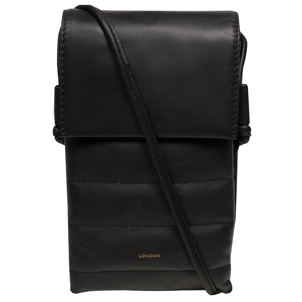 Small Black Leather Shoulder Bag, Cross Body Bag, Phone Bag, Travel Bag