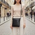 Black Leather Shoulder Bag, Cross Body Bag