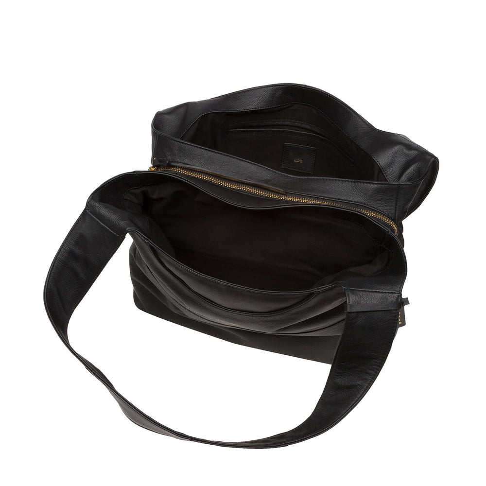 Large Black Leather Handbag, Shoulder Bag