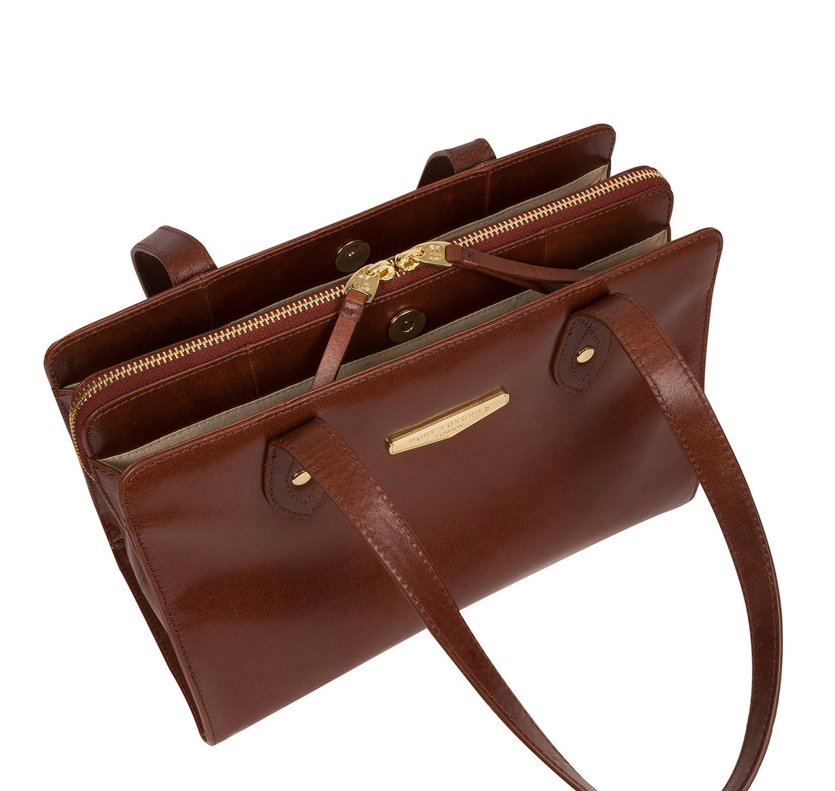 Tan Vegetable-Tanned Leather Handbag