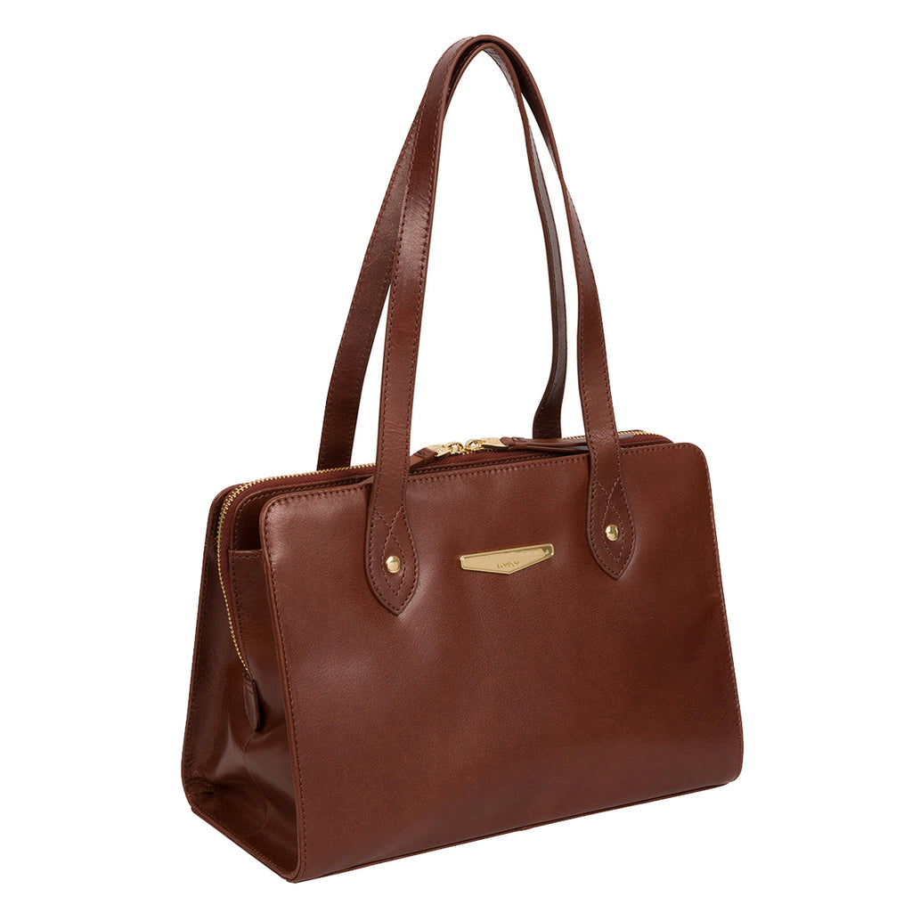 Tan Vegetable-Tanned Leather Handbag