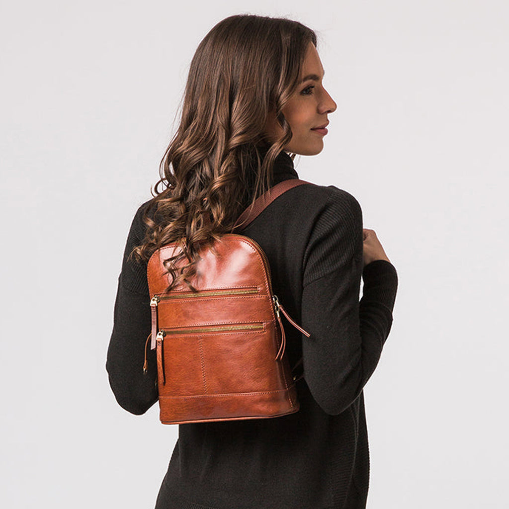 Tan Leather Backpack
