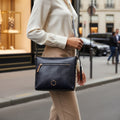Navy Leather Crossbody Bag