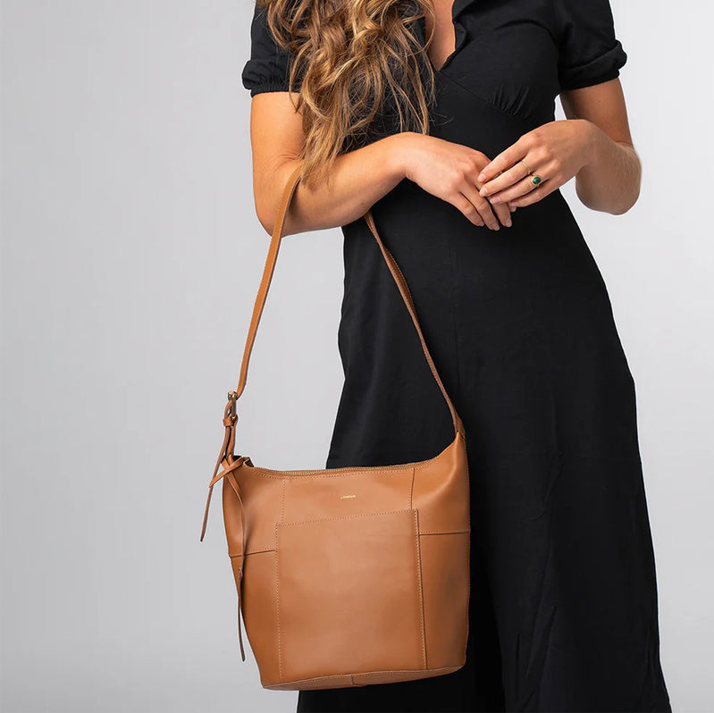 Tan Leather Shoulder Bag, Cross Body Bag