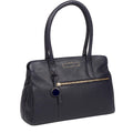 Navy Blue Leather Handbag, Shoulder Bag