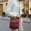 Burgundy Leather Crossbody Bag
