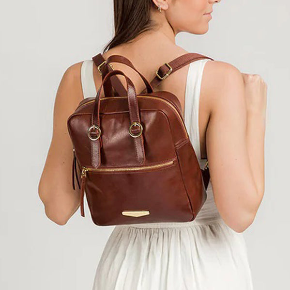 Tan Leather Backpack