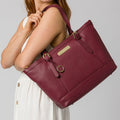 Burgundy Leather Handbag, Shoulder Bag, Tote Bag